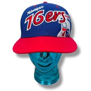 Philadelphia 76ers Snapback Hat Basketball Cap Red‎ Blue Mens OS Retro 47 Brand